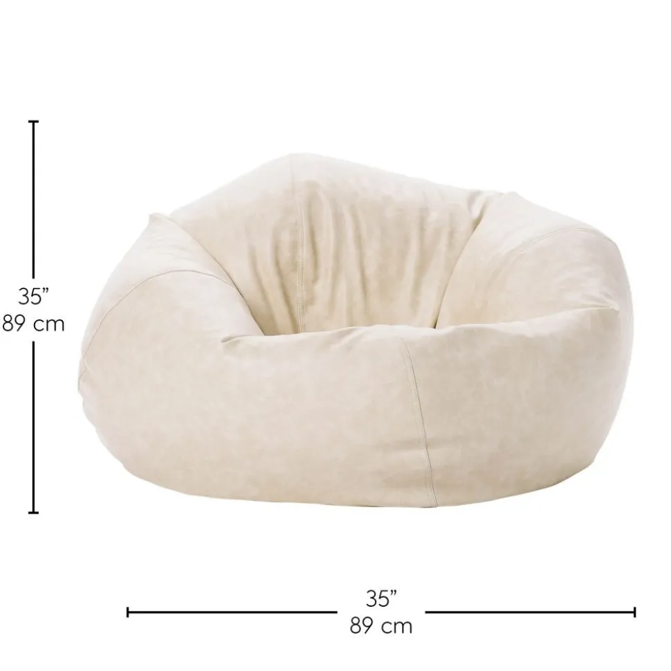 SoftScape Classic 35" Standard Bean Bag - Distressed Almond White