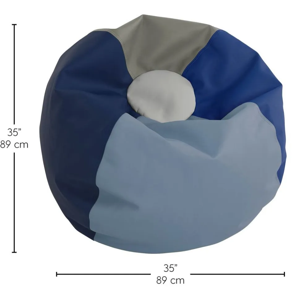 SoftScape Classic 35" Standard Bean Bag - Navy/Powder Blue