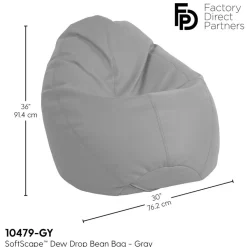 SoftScape Dew Drop Bean Bag - Gray