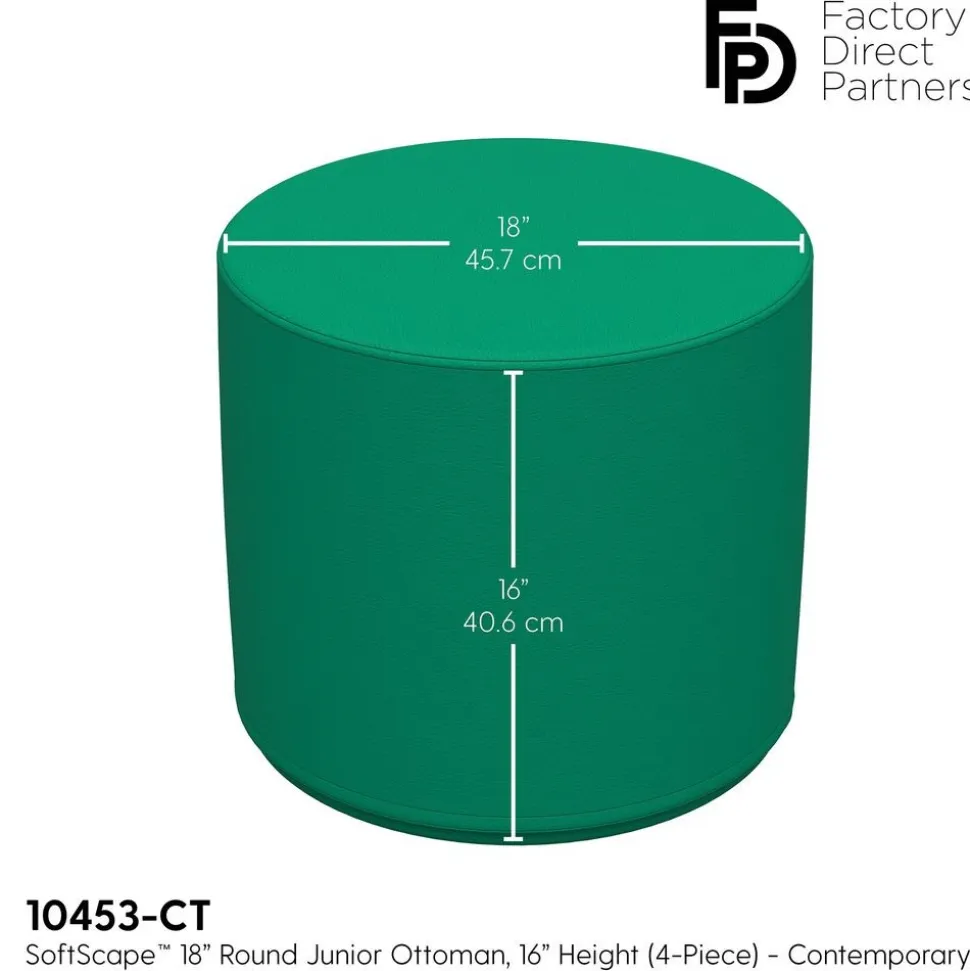 SoftScape 18in Round Ottoman - 4-Piece