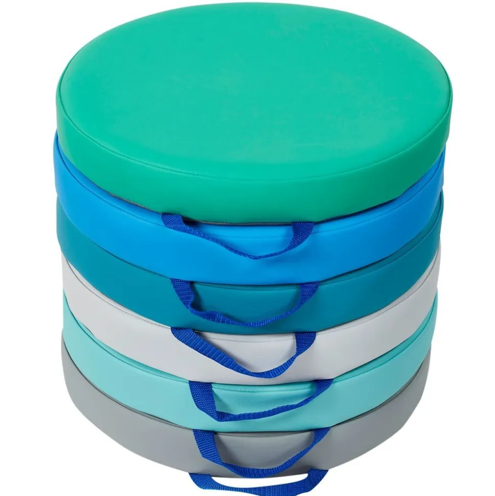 SoftScape 15" Round Floor Cushions, 6-Piece - Contemporary