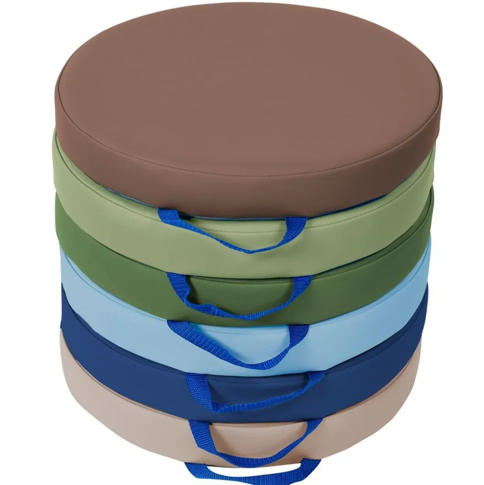 SoftScape 15" Round Floor Cushions, 6-Piece - Earthtone