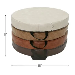 SoftScape 15" Round Floor Cushions, 4-Piece - Distressed Assorted