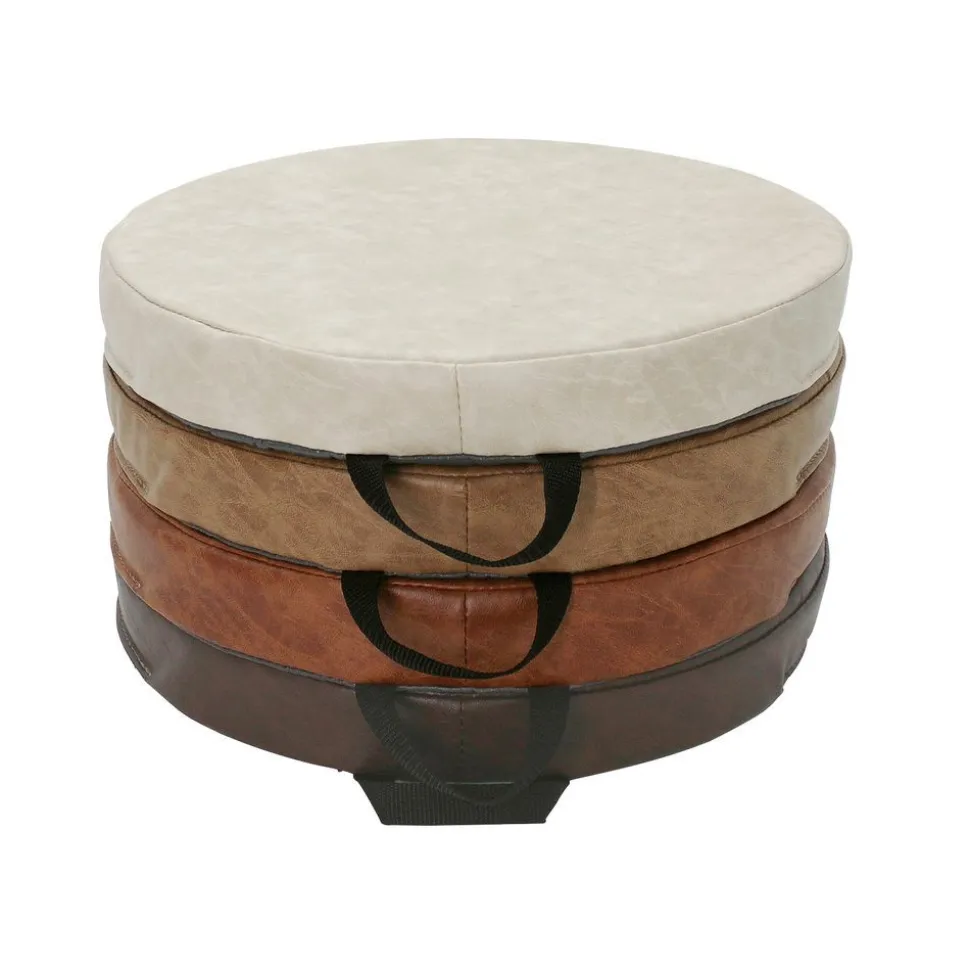 SoftScape 15" Round Floor Cushions, 4-Piece - Distressed Assorted