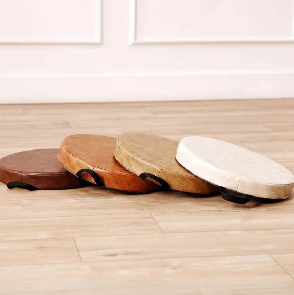 SoftScape 15" Round Floor Cushions, 4-Piece - Distressed Assorted