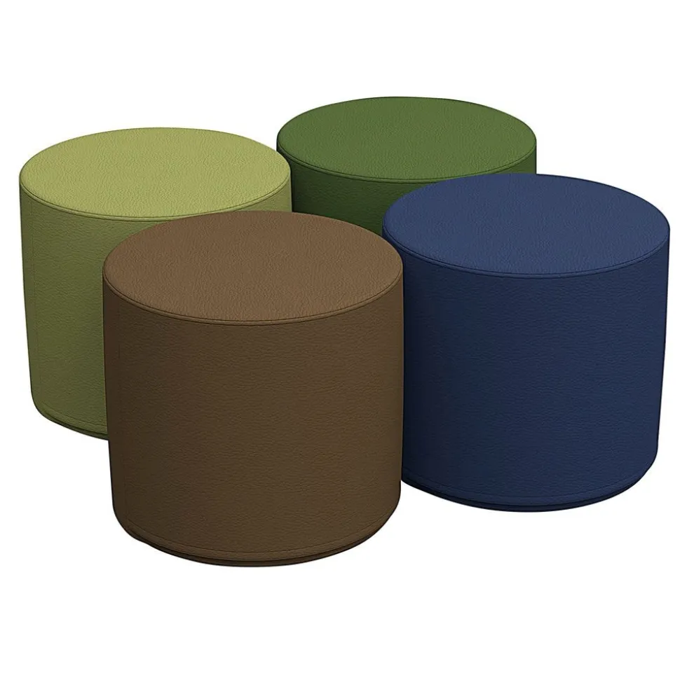 SoftScape 18" Round Ottoman 16" Height, 4-Piece - Earthtone