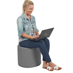 SoftScape 18" Round Ottoman 16" Height - Gray