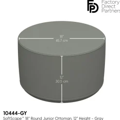 SoftScape 18" Round Ottoman 12" Height - Gray