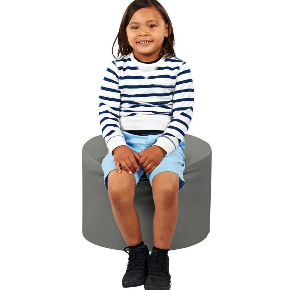 SoftScape 18" Round Ottoman 12" Height - Gray