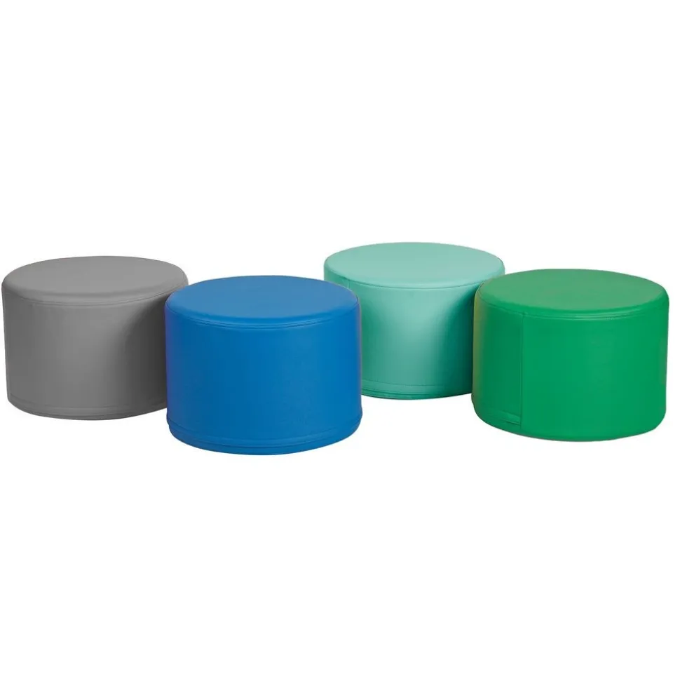 SoftScape 18" Round Ottoman 12" Height, 4-Piece - Contemporary