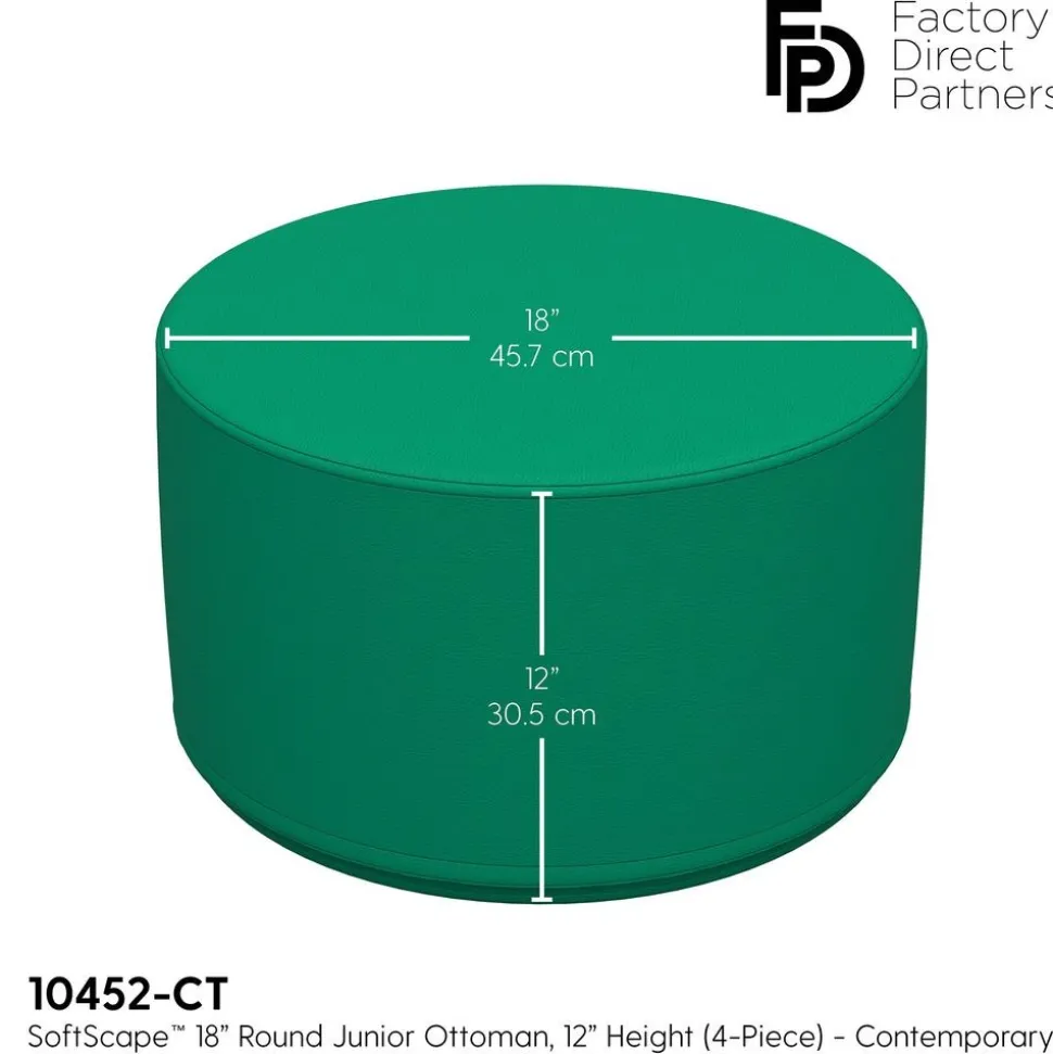 SoftScape 18" Round Ottoman 12" Height, 4-Piece - Contemporary