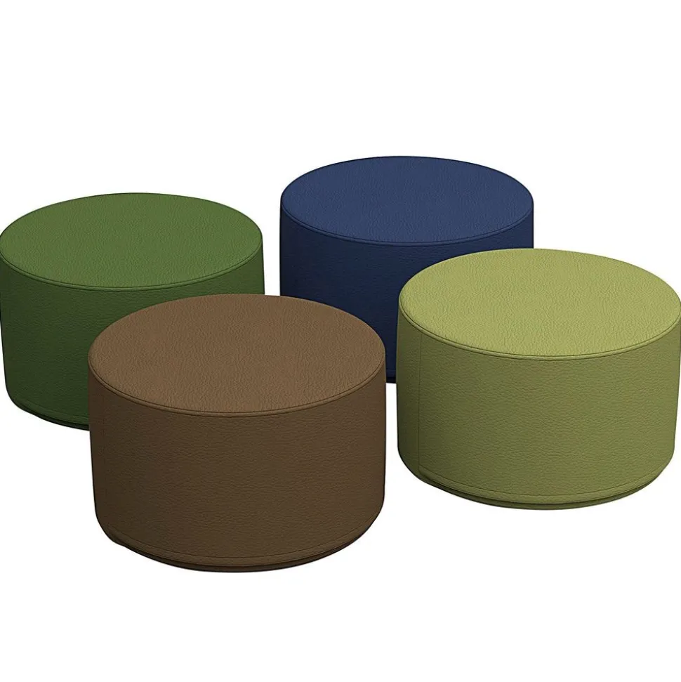SoftScape 18" Round Ottoman 12" Height, 4-Piece - Earthtone