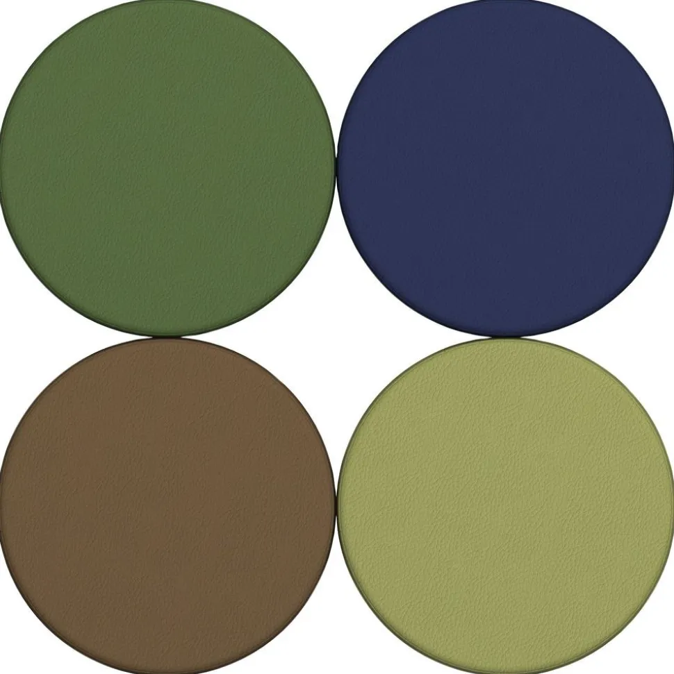 SoftScape 18" Round Ottoman 12" Height, 4-Piece - Earthtone