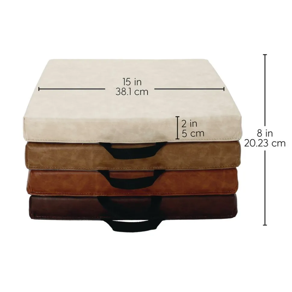 SoftScape 15" Square Floor Cushions, 4-Piece - Distressed Assorted