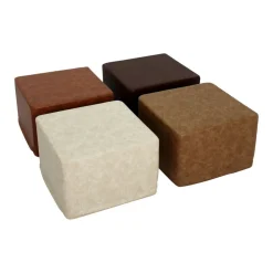 SoftScape 18" Square Ottoman 12" Height Distressed, 4-Piece - Distressed Assorted
