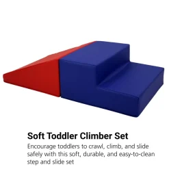 SoftScape Toddler Playtime Step and Slide Climber - Blue/Red