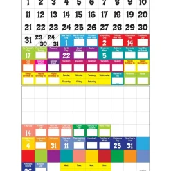 Space-Saver Calendar Pocket Chart™ - 1 pocket chart, 64 cards