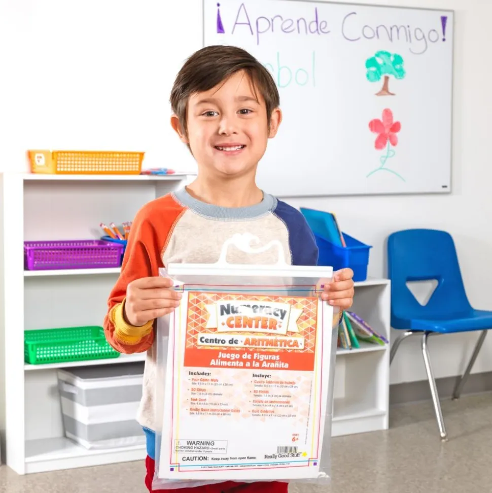 Spanish Feed the Spiders - Shapes Match Numeracy Center Grades K-2 (Centro de Aritmetica - Juego de Figuras)