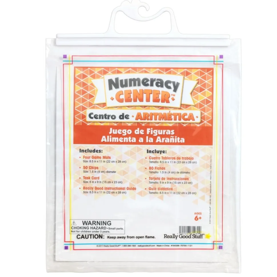 Spanish Feed the Spiders - Shapes Match Numeracy Center Grades K-2 (Centro de Aritmetica - Juego de Figuras)