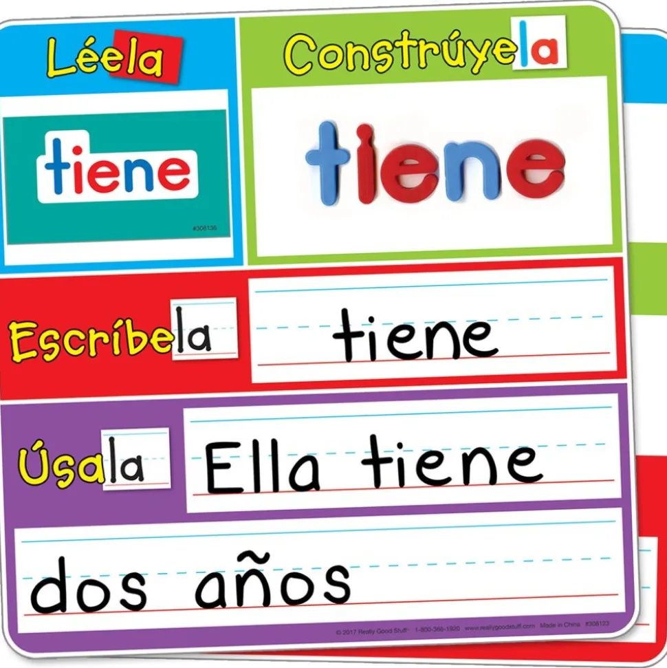 Spanish Magnetic Read, Build, And Write Boards With Magnetic High-Frequency Words And Letters Kit - 1 multi-item kit