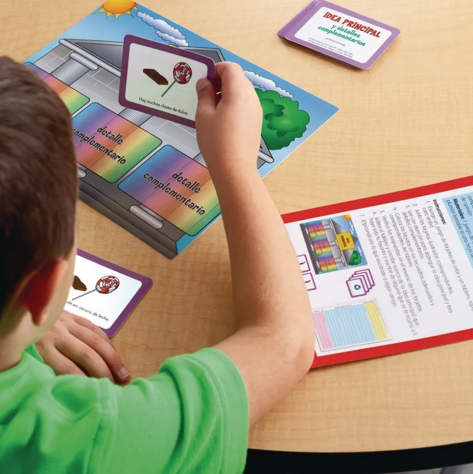 Spanish Main Idea and Supporting Details Sort and Write Level 1 Literacy Center