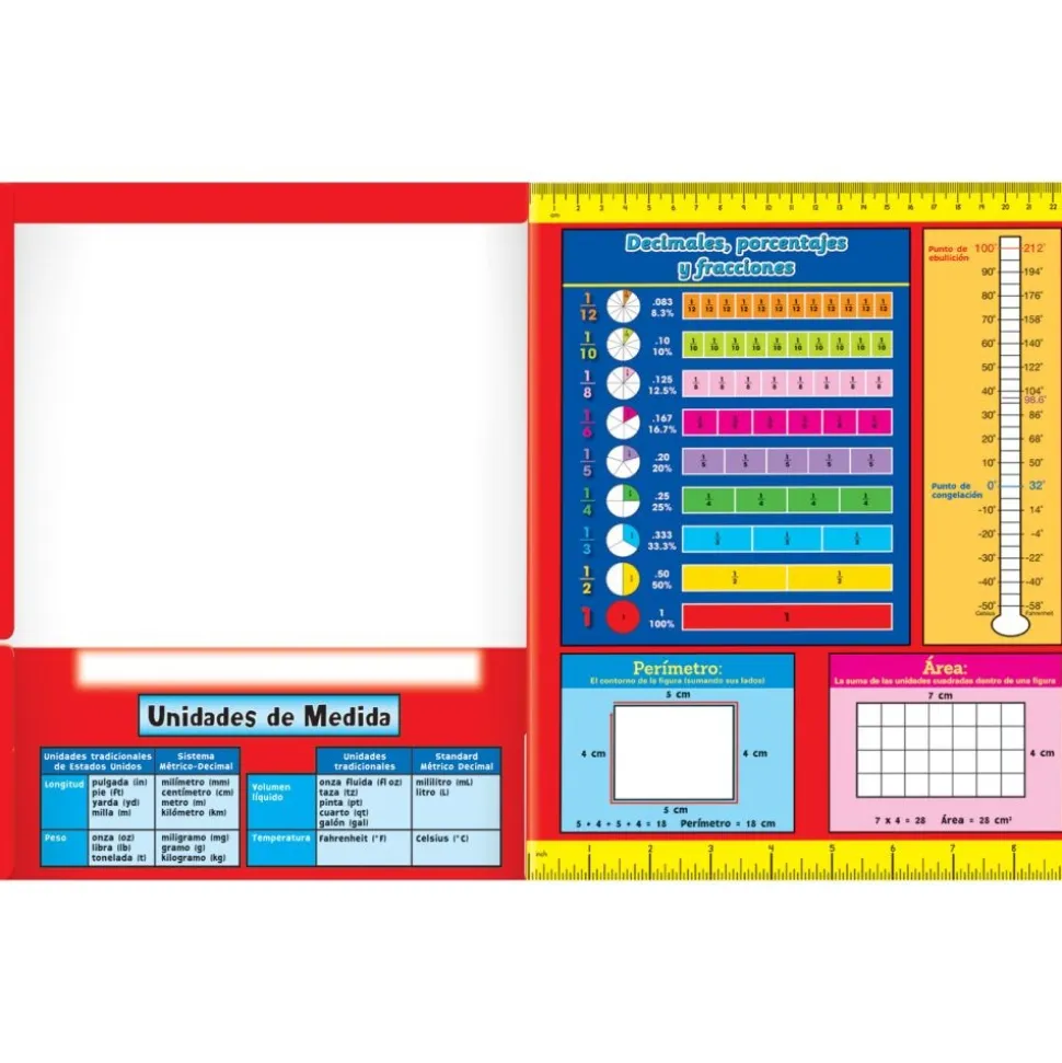 Spanish Math 4-Pocket Folders - Intermediate (Carpeta de Herramientas Matemáticas) - 12 folders