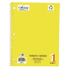 Spiral Notebook, 70 Sheets - Yellow