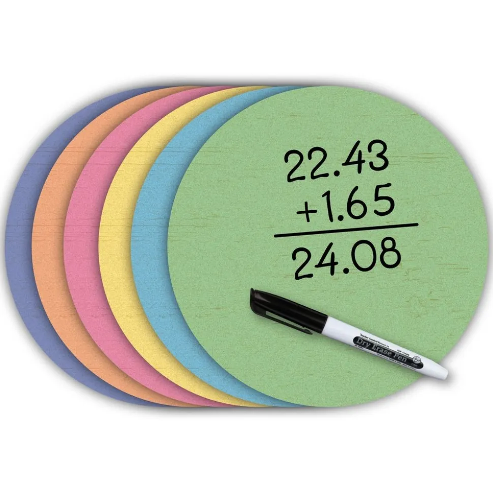 Spot On® Dry-Erase Desktop Writing Spots Painted Wood - 10.5"