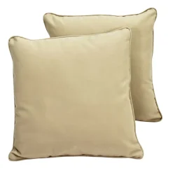 15" Square Indoor/Outdoor Pillow, 2 Pack - Beige Sand