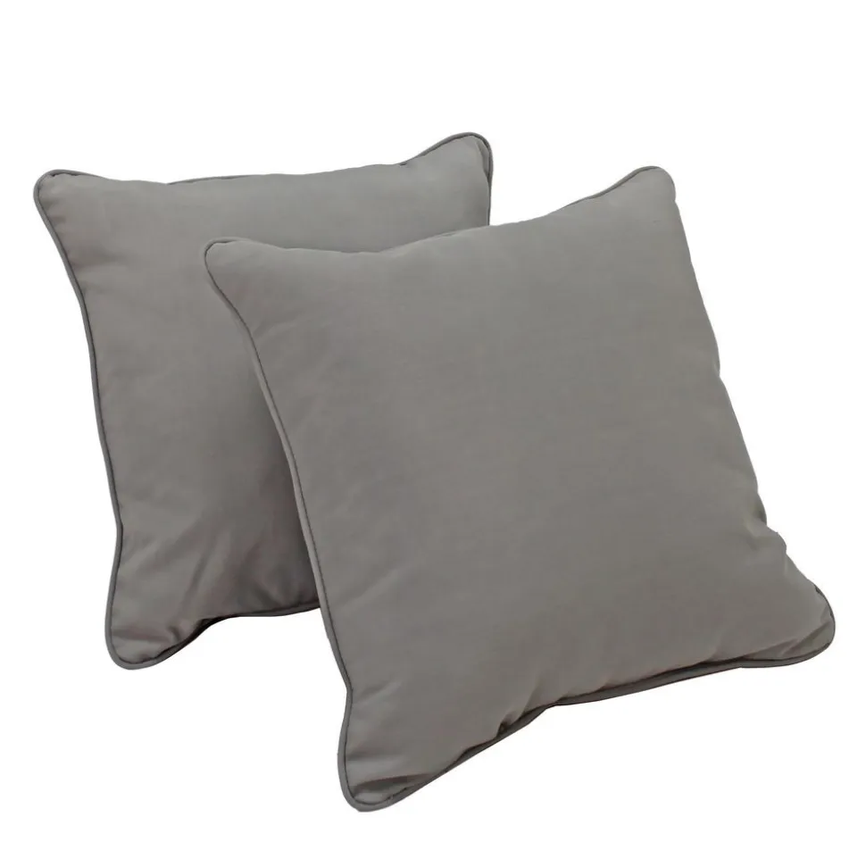 15" Square Indoor/Outdoor Pillow, 2 Pack - Grey