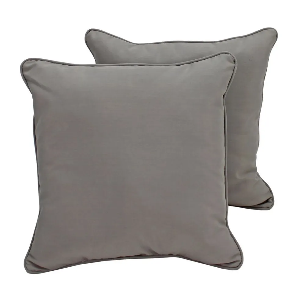 15" Square Indoor/Outdoor Pillow, 2 Pack - Grey