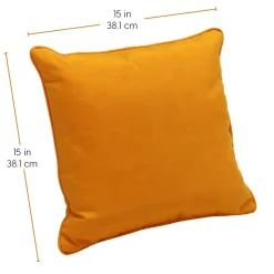 15" Square Indoor/Outdoor Pillow, 2 Pack - Marigold