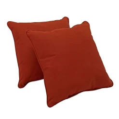 15" Square Indoor/Outdoor Pillow, 2 Pack - Rust Red