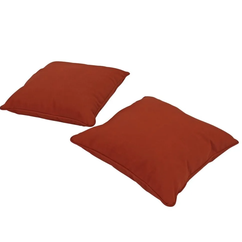 15" Square Indoor/Outdoor Pillow, 2 Pack - Rust Red