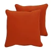 15" Square Indoor/Outdoor Pillow, 2 Pack - Burnt Orange