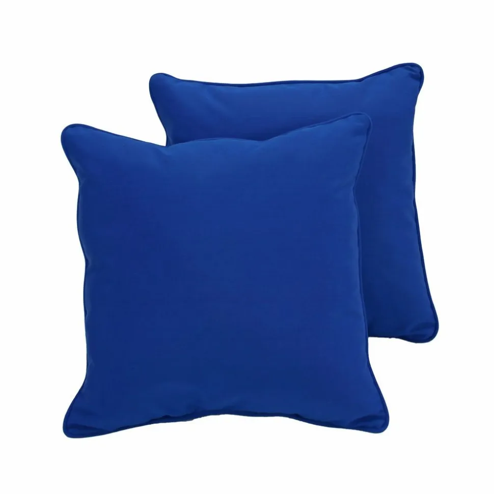 15" Square Indoor/Outdoor Pillow, 2 Pack - Blue
