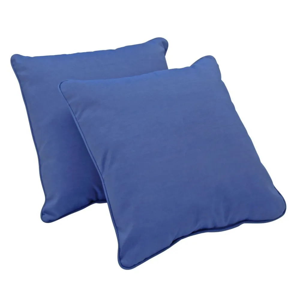 15" Square Indoor/Outdoor Pillow, 2 Pack - Denim Blue