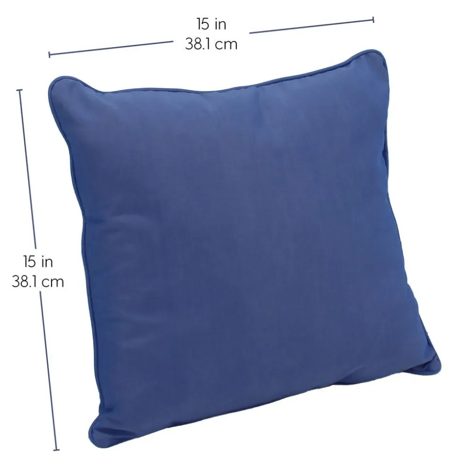 15" Square Indoor/Outdoor Pillow, 2 Pack - Denim Blue