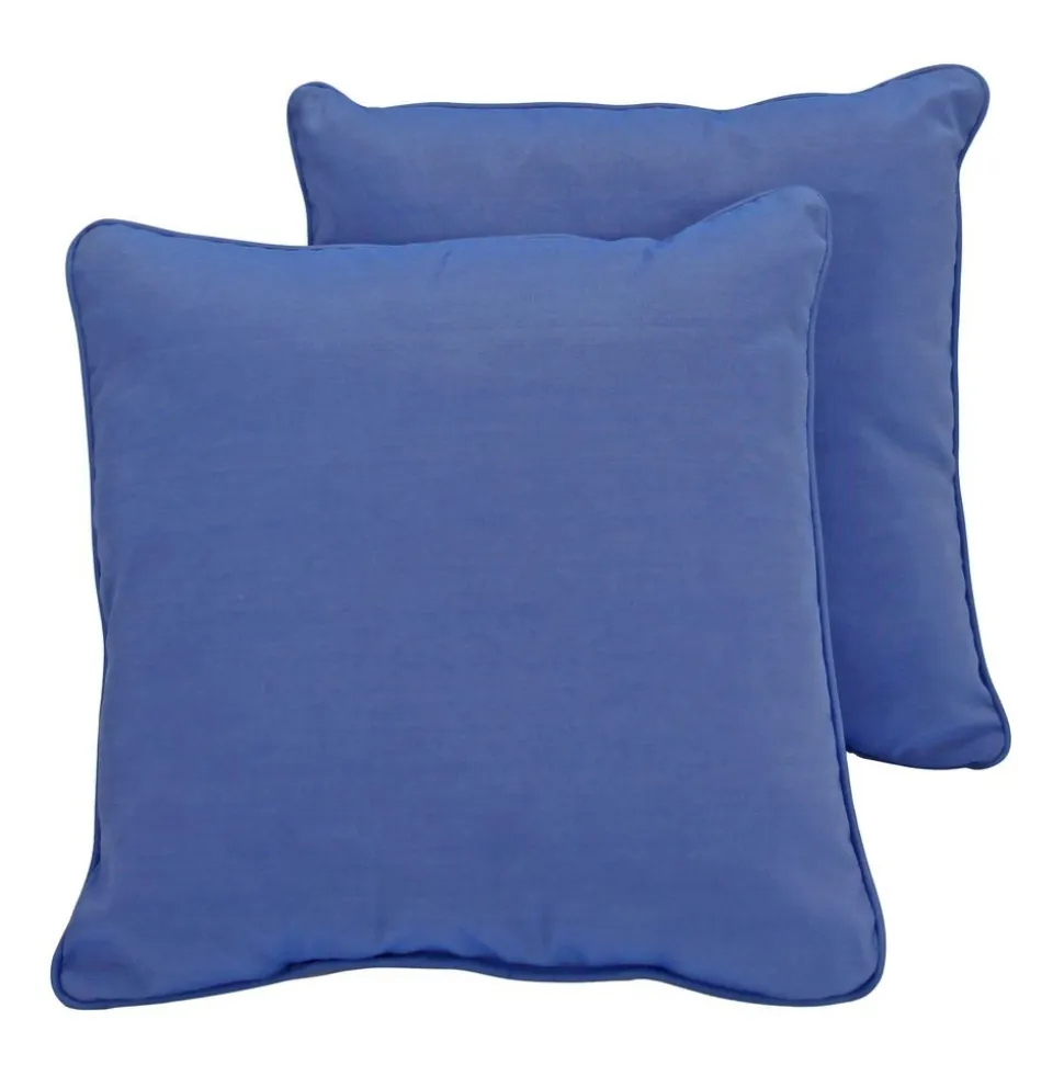 15" Square Indoor/Outdoor Pillow, 2 Pack - Denim Blue