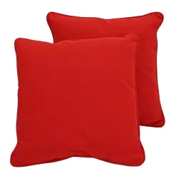 15" Square Indoor/Outdoor Pillow, 2 Pack - Red
