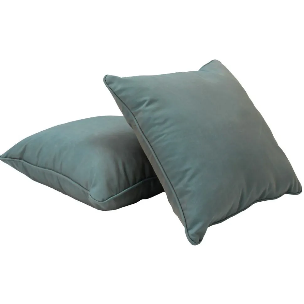 15" Square Indoor/Outdoor Pillow, 2 Pack - Dusty Turquoise