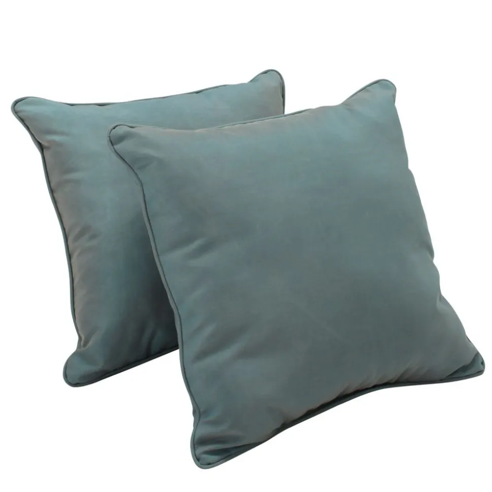 15" Square Indoor/Outdoor Pillow, 2 Pack - Dusty Turquoise