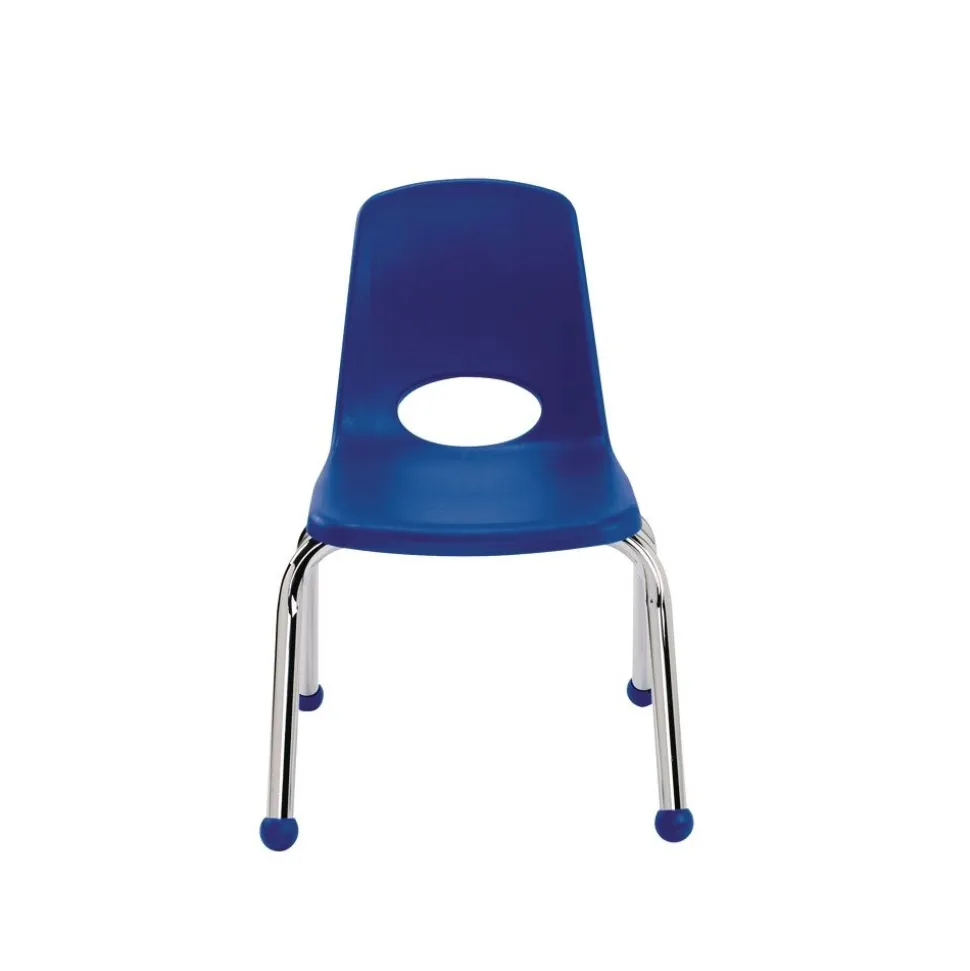 12" Stack Chair with Ball Glides - Blue, Set of 6