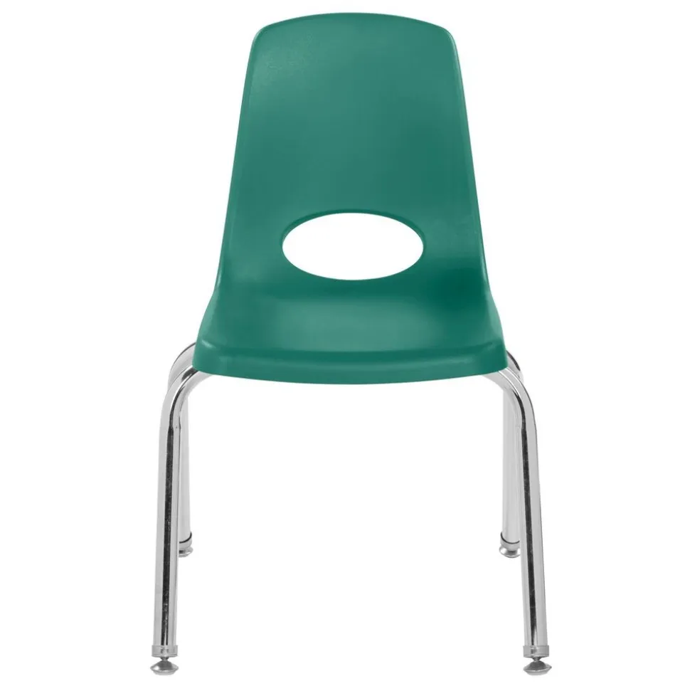 14" Stack Chair with Swivel Glides - 6 Pack - Green