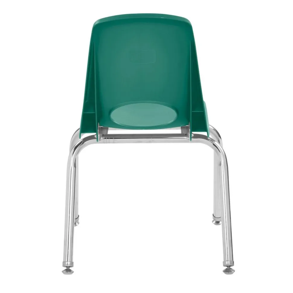 14" Stack Chair with Swivel Glides - 6 Pack - Green