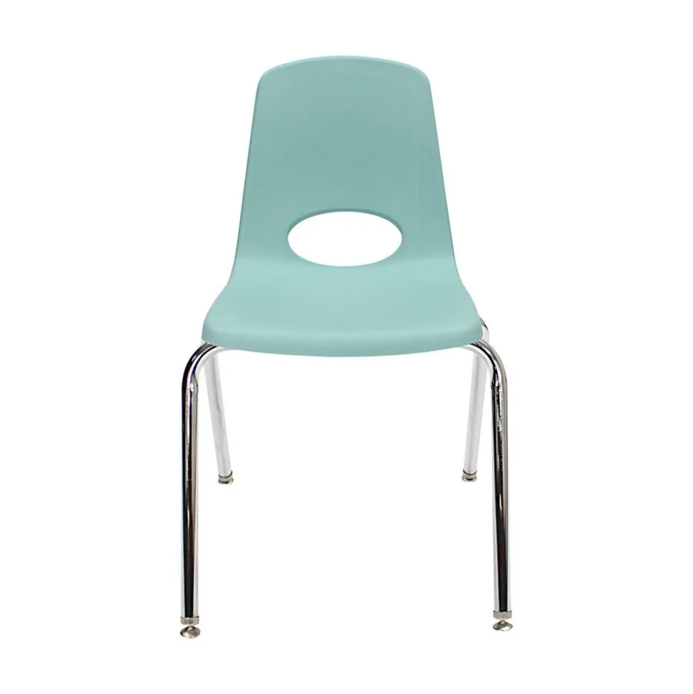 18" Stack Chair with Swivel Glides, 4-Pack-Seafoam