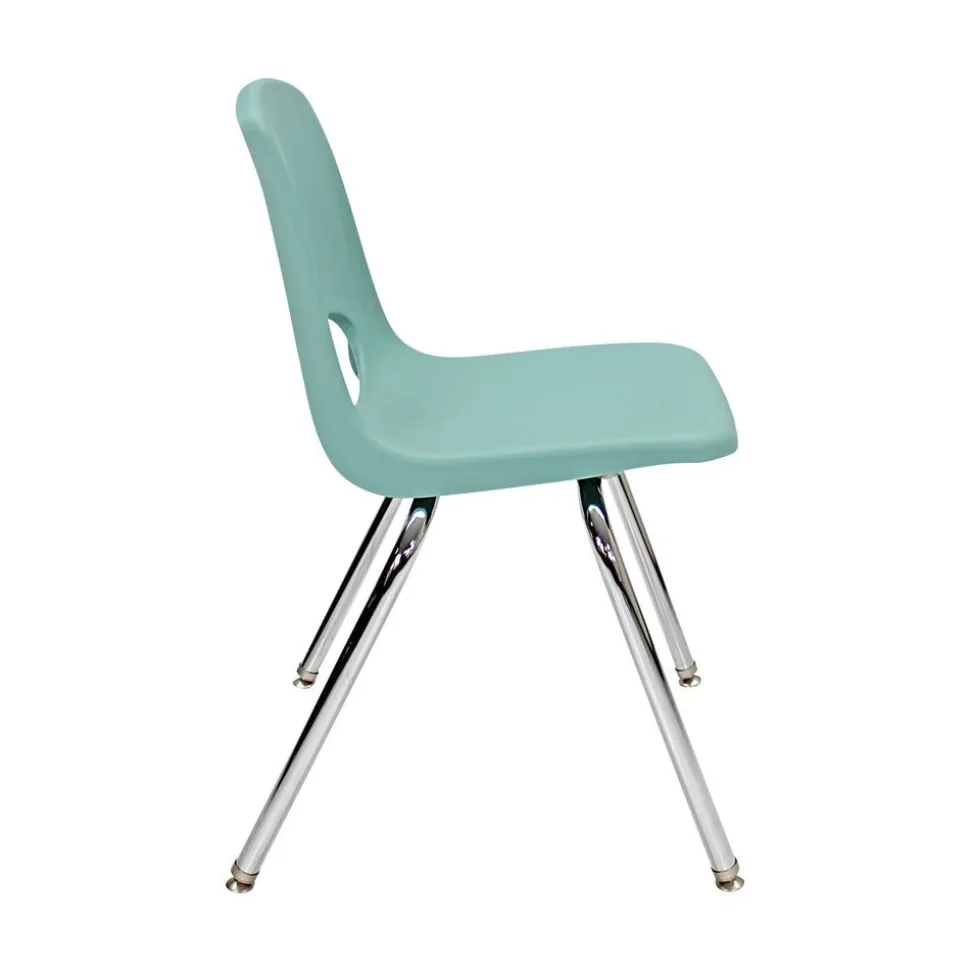 18" Stack Chair with Swivel Glides, 4-Pack-Seafoam