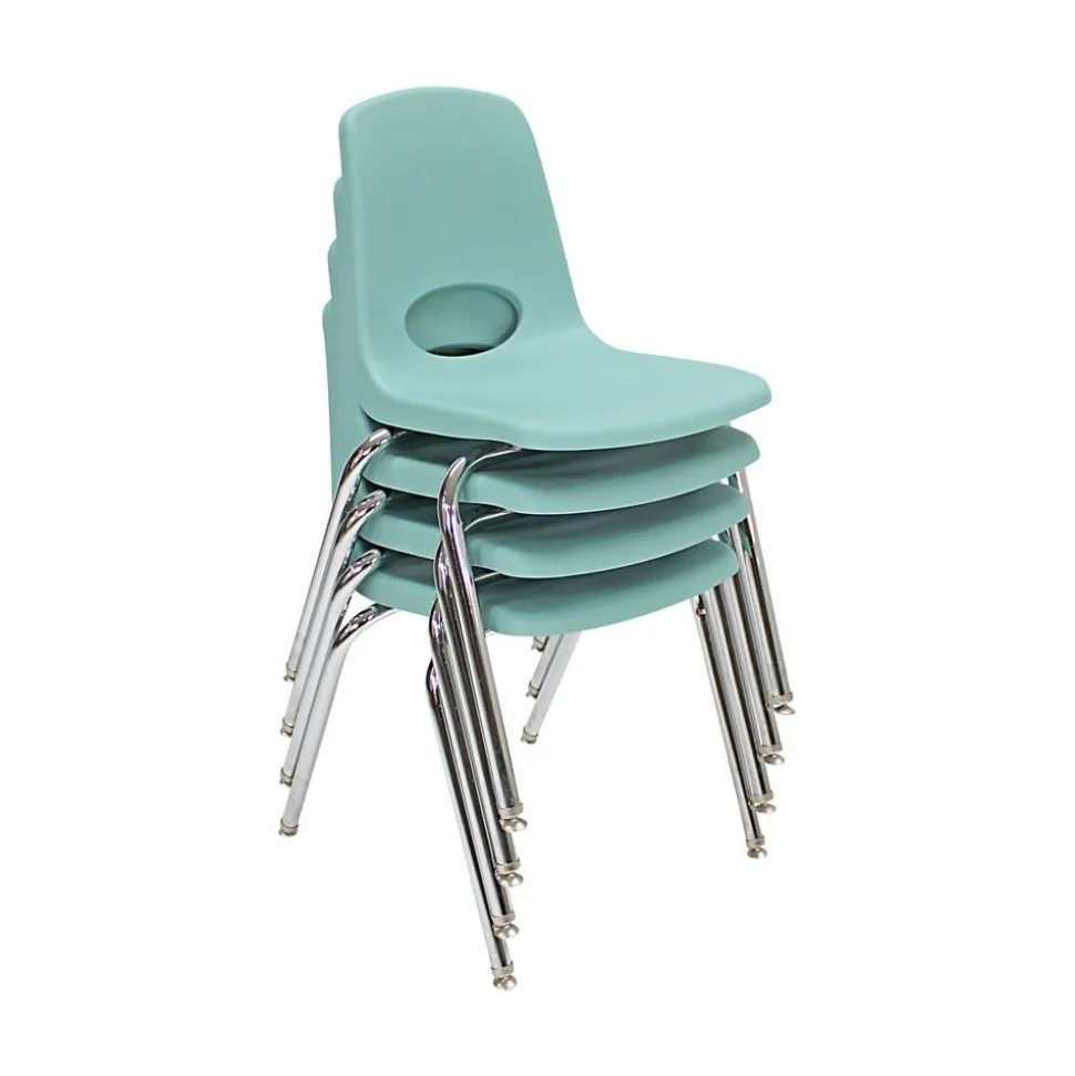 18" Stack Chair with Swivel Glides, 4-Pack-Seafoam