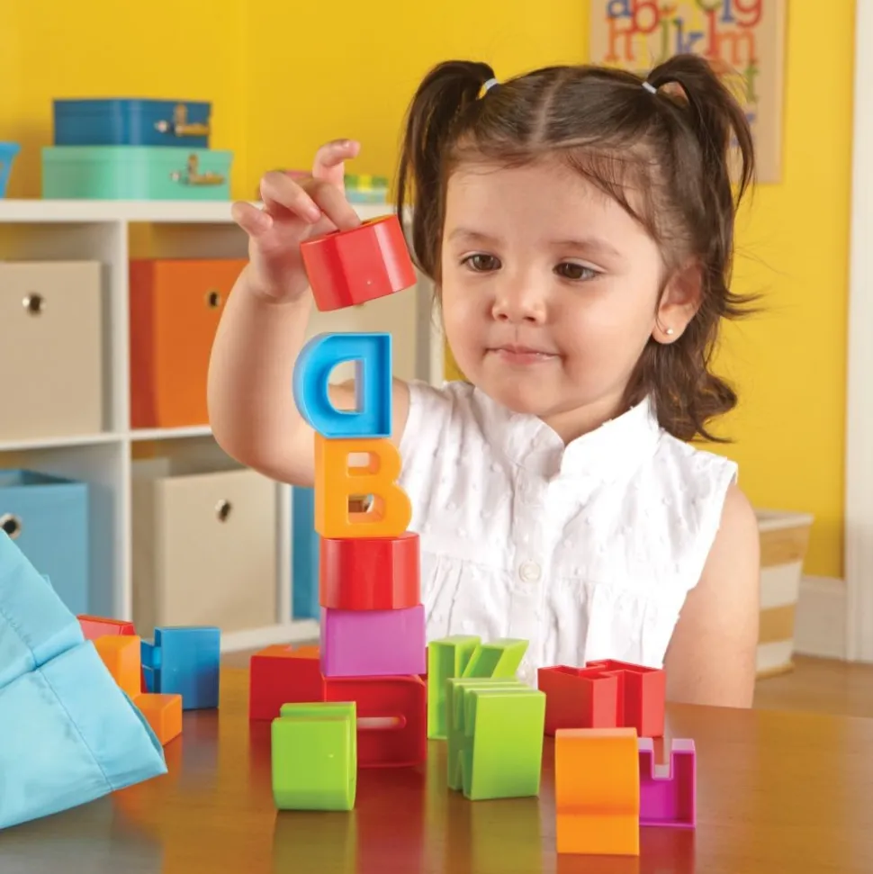 Stacking Alphabet Letter Blocks and Dough Cutters - Uppercase, 36 Pieces