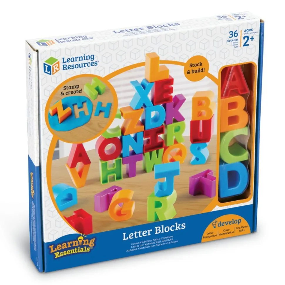 Stacking Alphabet Letter Blocks and Dough Cutters - Uppercase, 36 Pieces